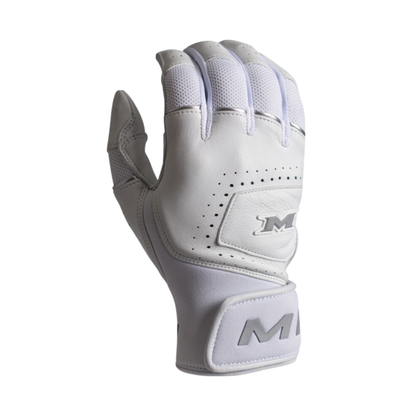 A photo of the Miken Ultra Pro Slo-pitch Batting Gloves in colour white.
