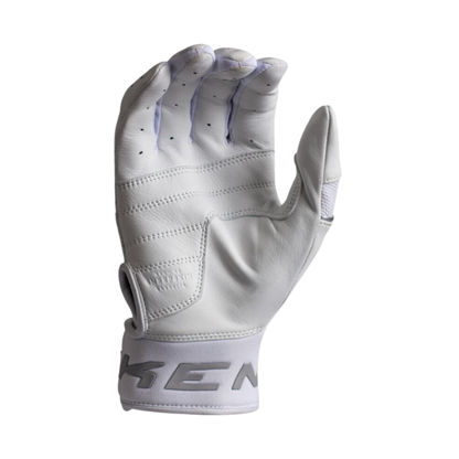 A photo of the Miken Ultra Pro Slo-pitch Batting Gloves in colour white.