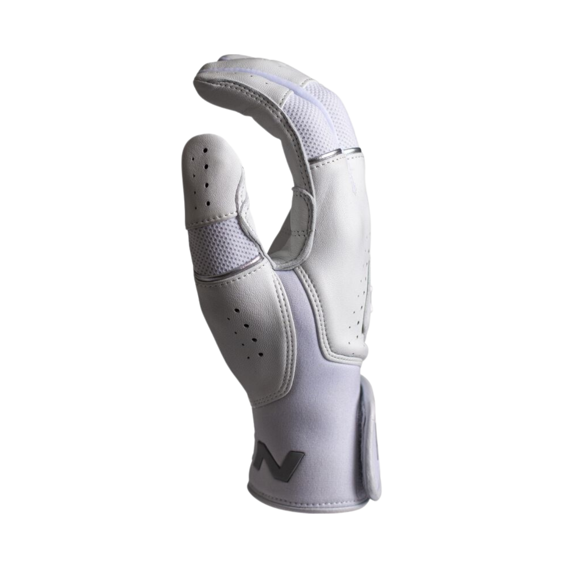 A photo of the Miken Ultra Pro Slo-pitch Batting Gloves in colour white.