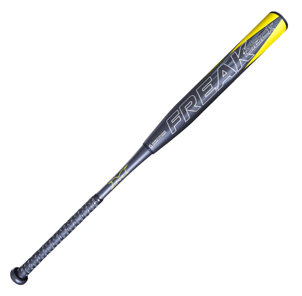 A photo of the Miken Freak Black Slo-Pitch Softball Bat in colour black.
