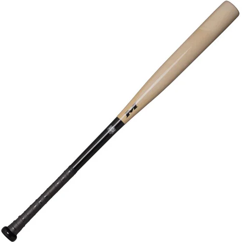 A photo of the Miken M2950 Pro Wood USSSA Slo-Pitch Bat (2022) in colour black and beige. 