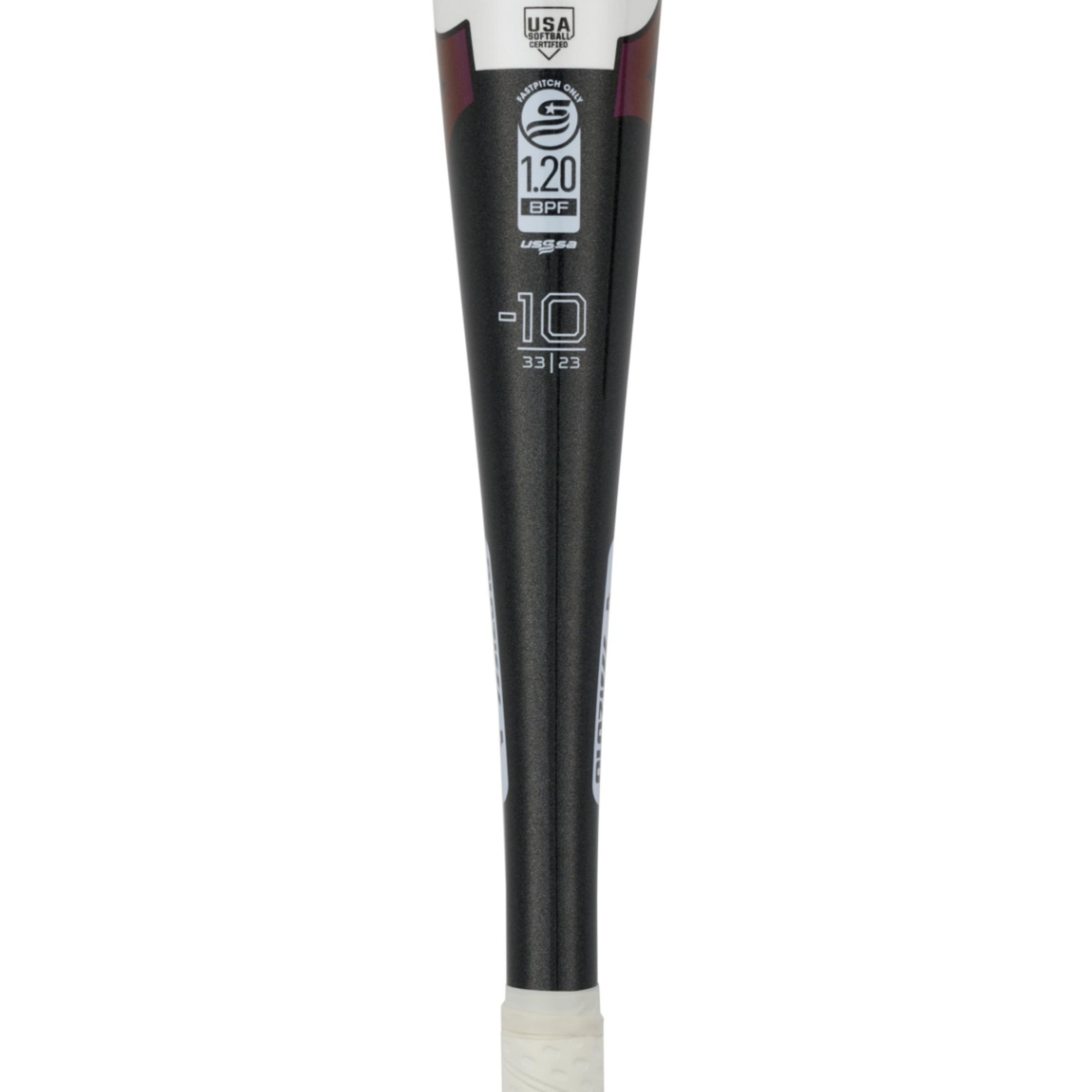 A photo of the Mizuno F24 CRBN1 (-10) Fastpitch Softball Bat (2026) in colour white and black.
