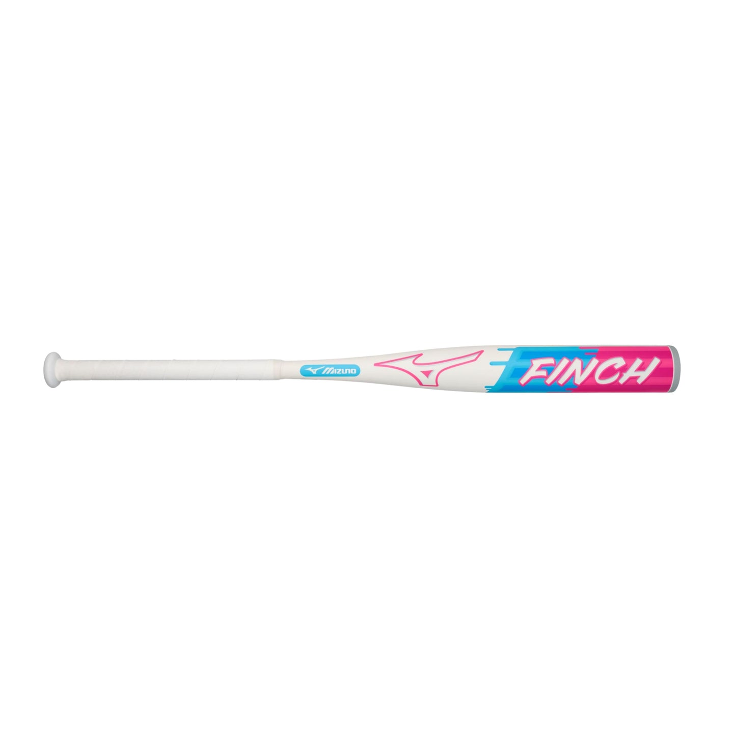 A photo of the Mizuno Finch 26 Fastpitch (-13) Baseball Bat in colour white, red and blue.