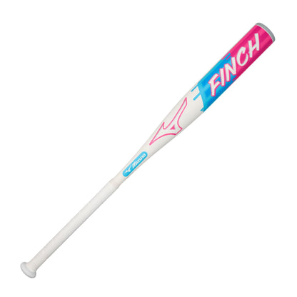 A photo of the Mizuno Finch 26 Fastpitch (-13) Baseball Bat in colour white, red and blue.