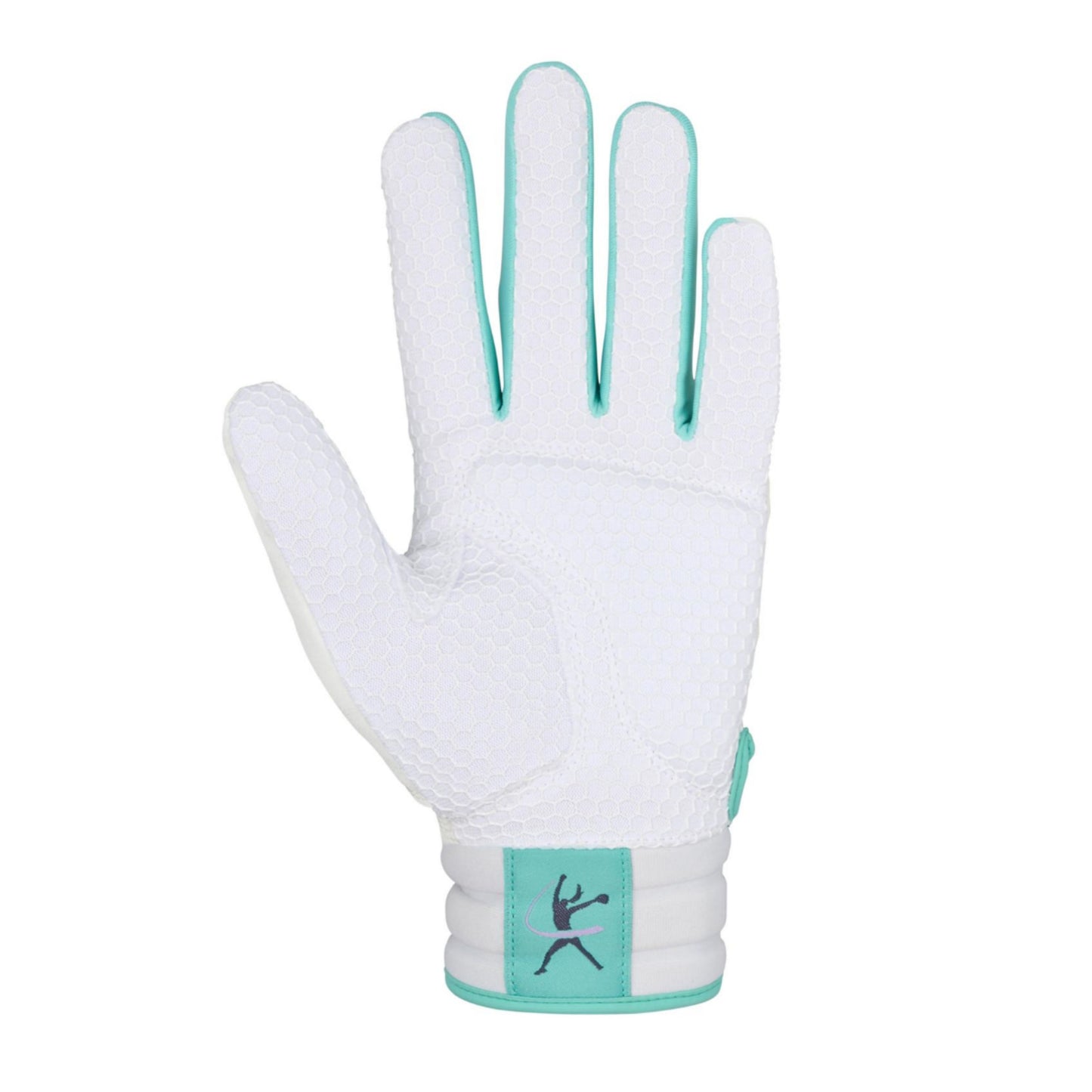 A photo of the Mizuno Finch Adult Softball Batting Glove in colour blue and white.