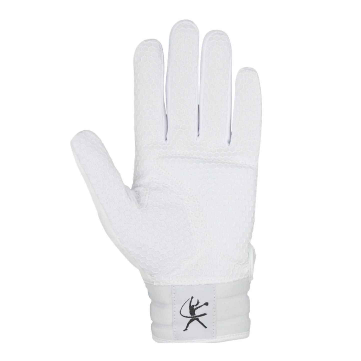 A photo of the Mizuno Finch Softball Youth Batting Gloves in colour white and black.