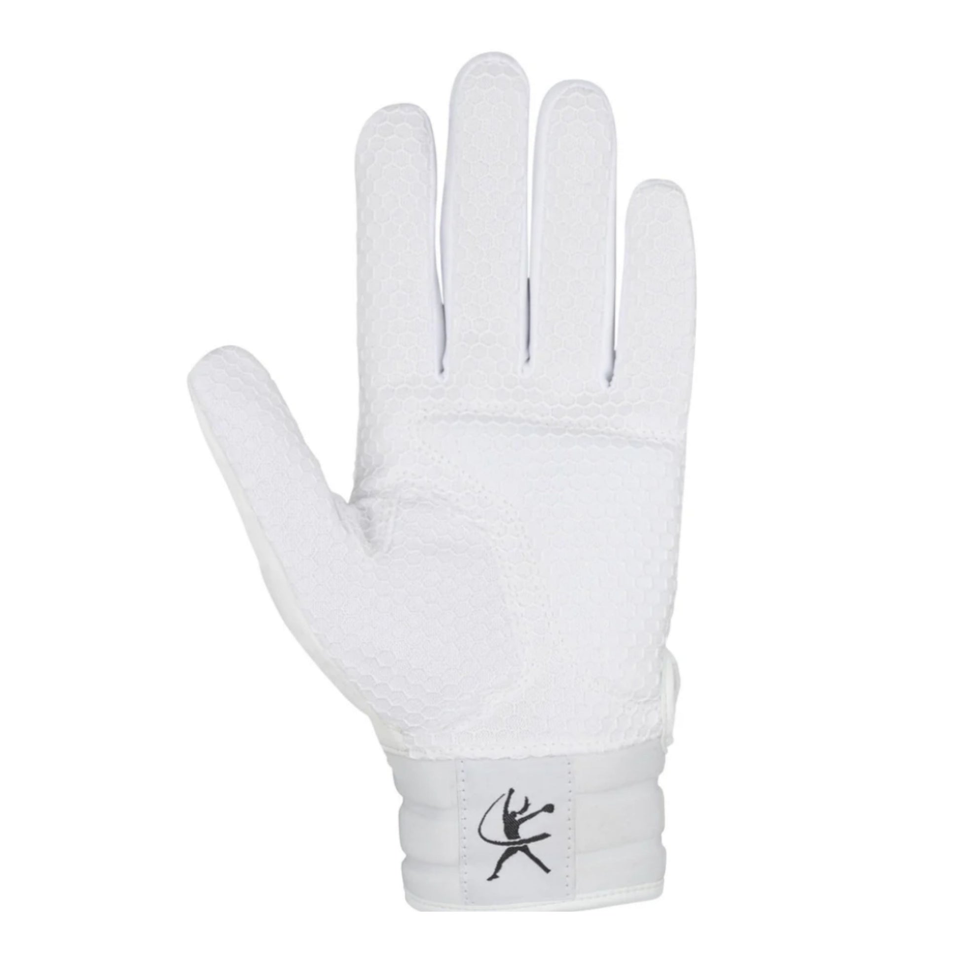 A photo of the Mizuno Finch Softball Youth Batting Gloves in colour white and black.