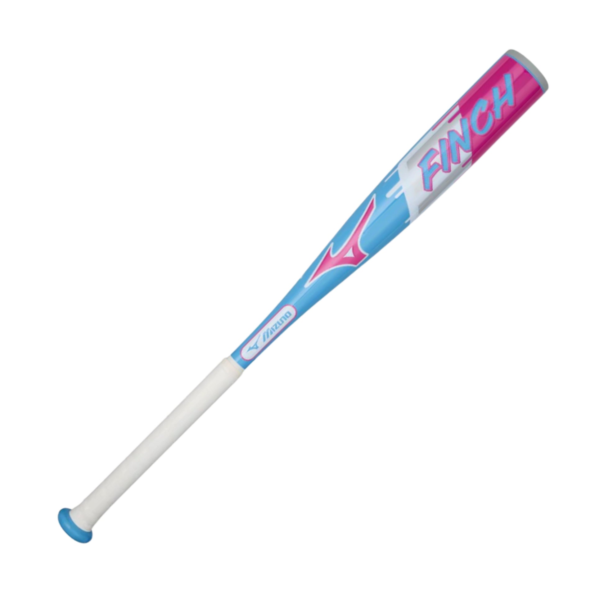 A photo of the Mizuno Finch (-13) Tee Ball Fastpitch Bat (2026) in colour white, red and blue.