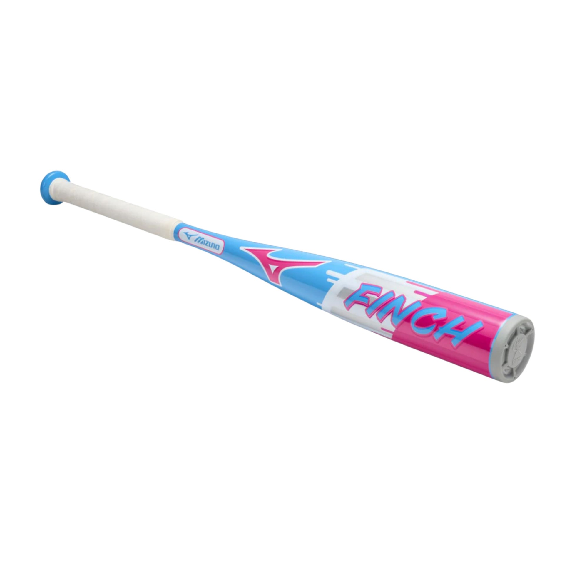 A photo of the Mizuno Finch (-13) Tee Ball Fastpitch Bat (2026) in colour white, red and blue.