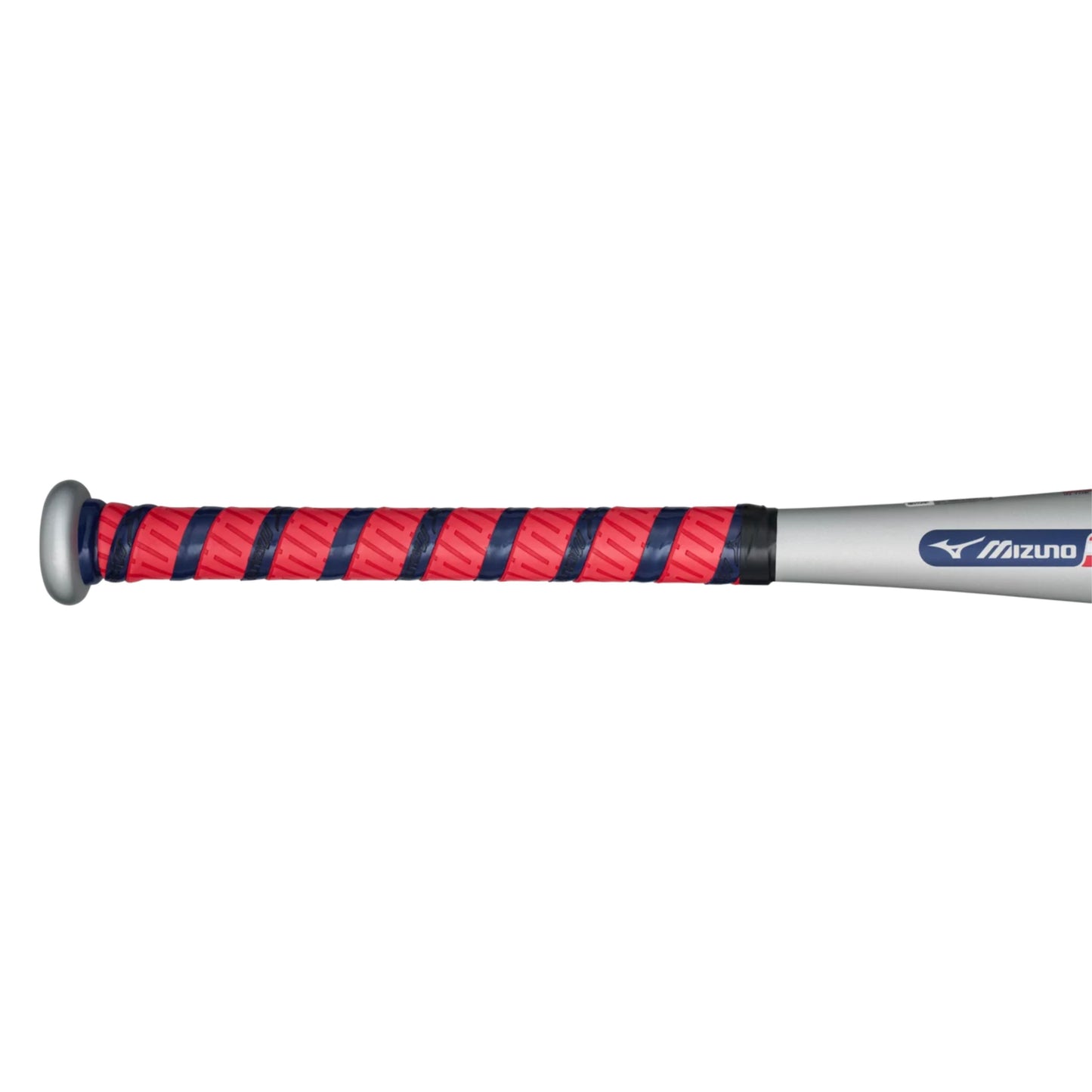 A photo of the Mizuno Hot Metal Big Barrel (-12) T-Ball Baseball Bat in colour grey, blue and red.