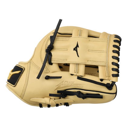 A photo of the Mizuno MVP Prime 11.5 Fielders Baseball Glove in colour tan and black.