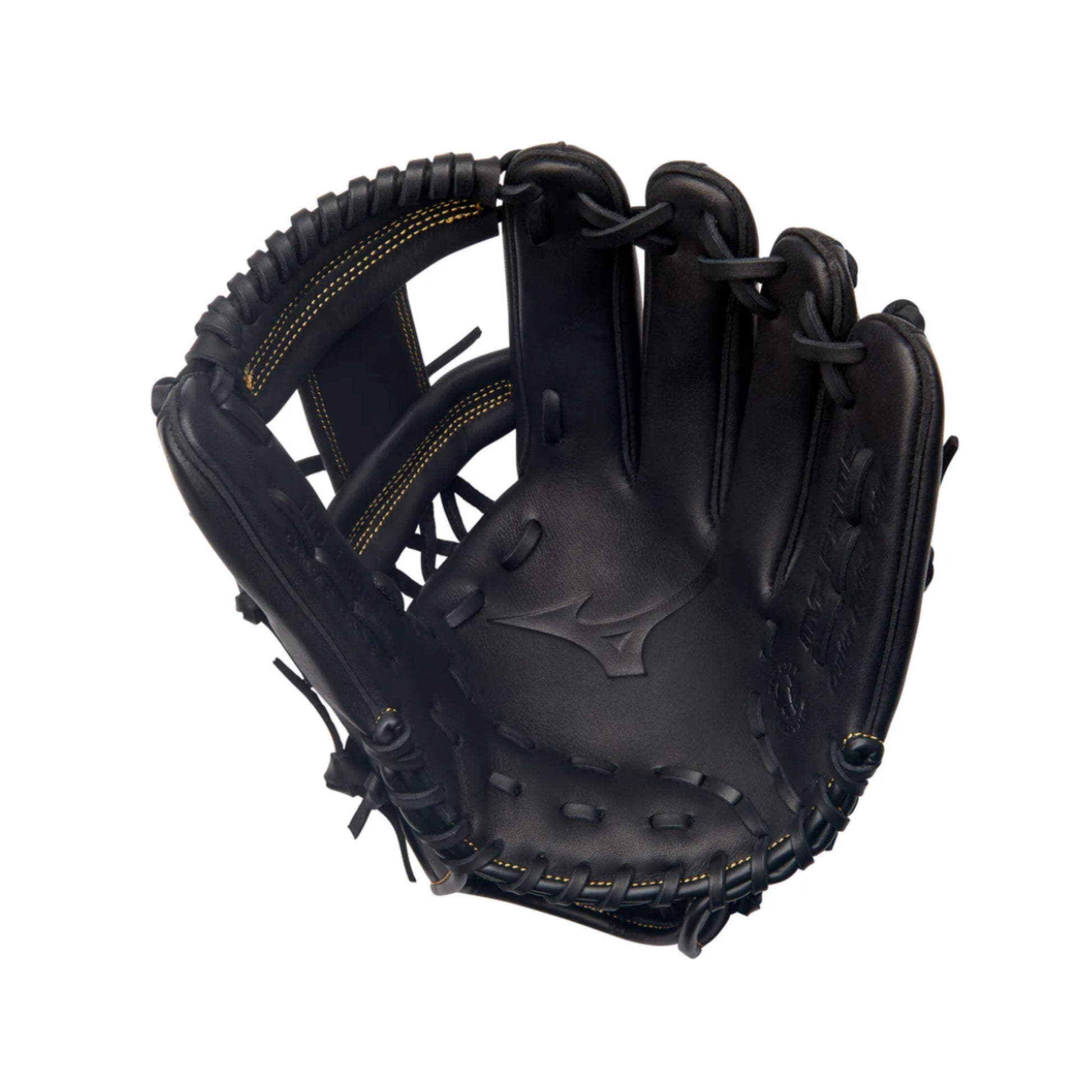 A photo of the Mizuno MVP Prime 11.5" Baseball Glove in colour black and gold.