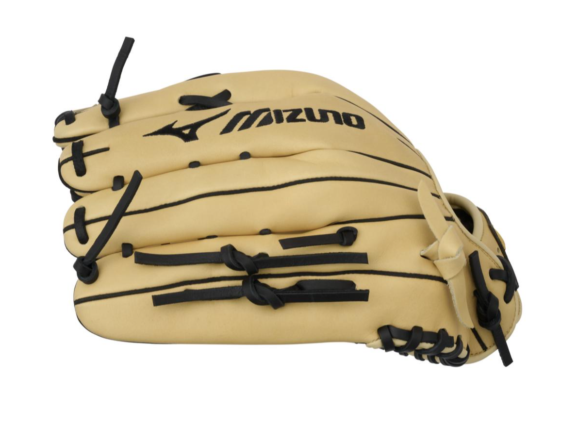 A photo of the Mizuno MVP Prime 12.75 Fielders Baseball Glove in colour tan and black.