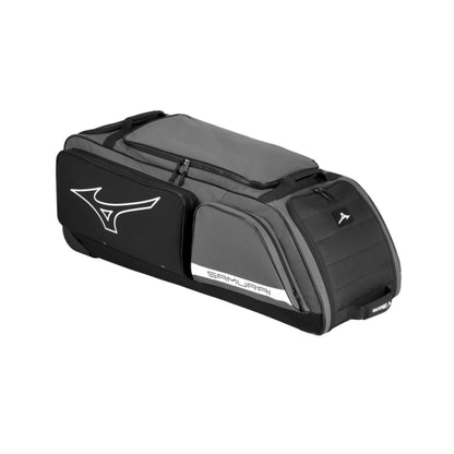 A photo of the Mizuno Samurai 24" Wheel Bag in colour charcoal.