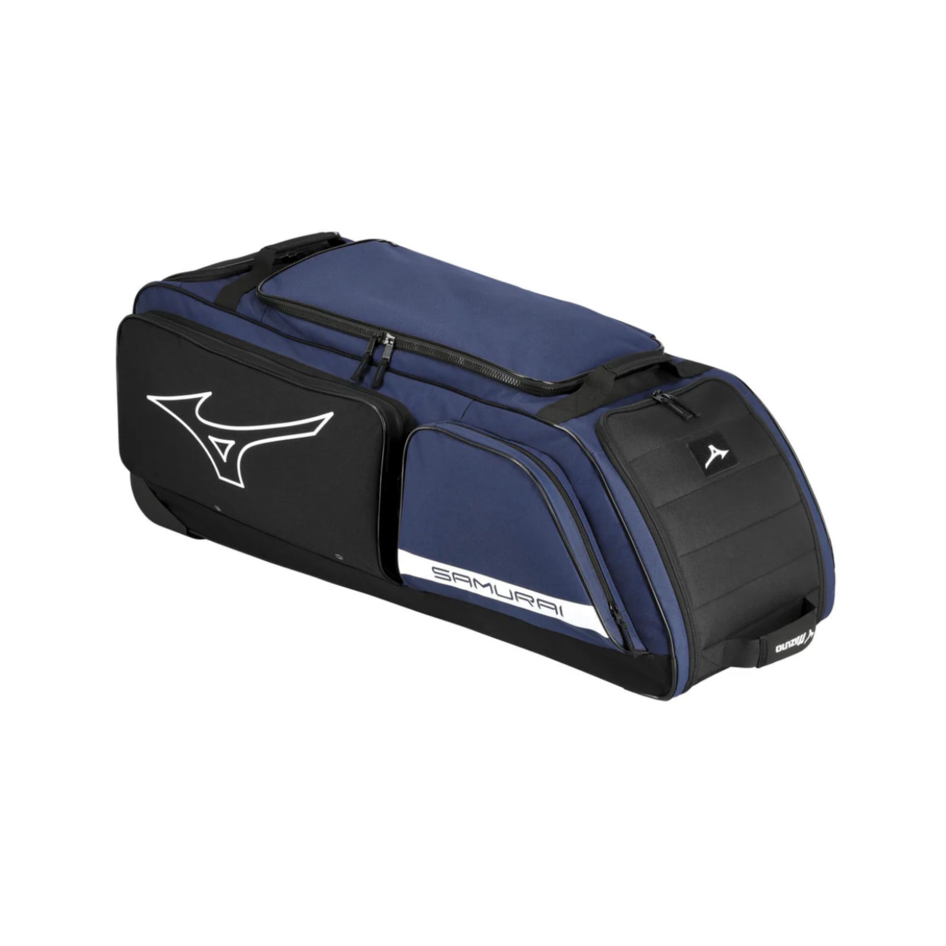 A photo of the Mizuno Samurai 24" Wheel Bag in colour navy.