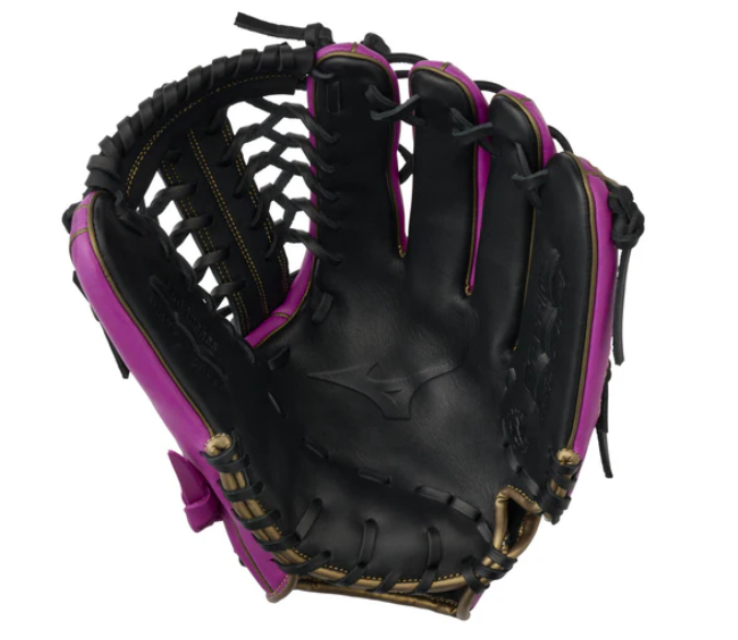 A photo of the Mizuno MVP Prime 12.5" Fielders Fastpitch Glove. Palm of RHT glove in colour purple.