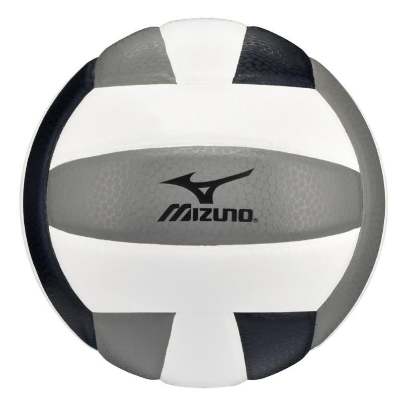 A photo of the Mizuno MZ5 Volleyball in colour black and grey.