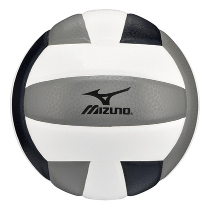 A photo of the Mizuno MZ5 Volleyball in colour black and grey.