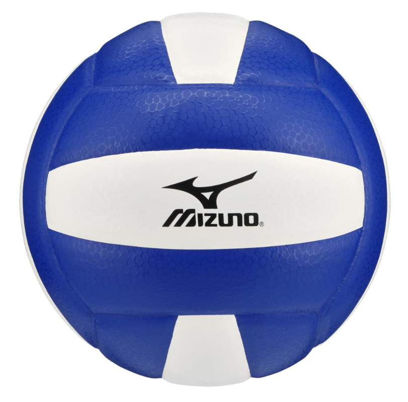 A photo of the Mizuno MZ5 Volleyball in colour blue and white.