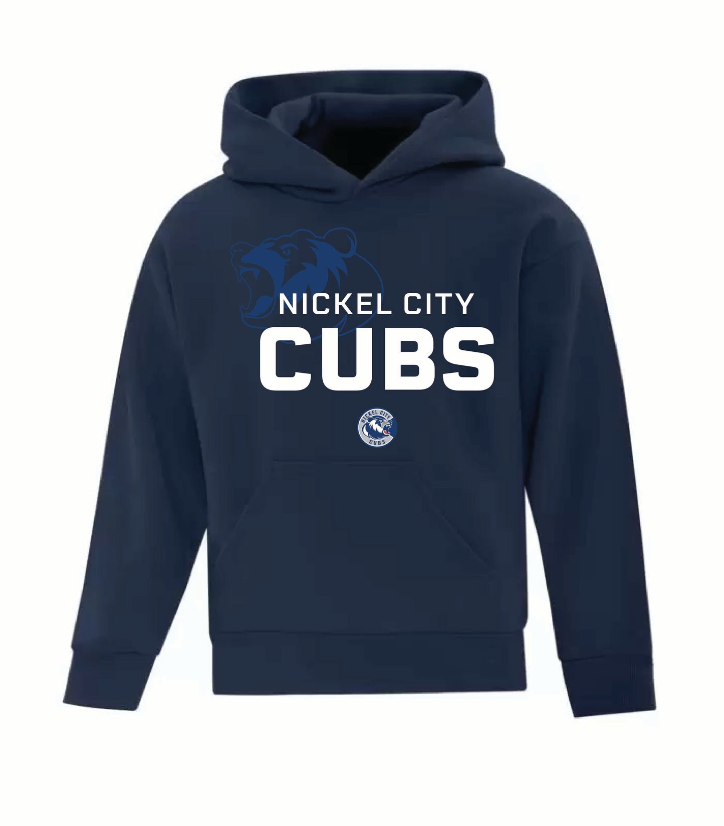 A photo of the Nickel City Cubs - Youth Hoodie in colour navy