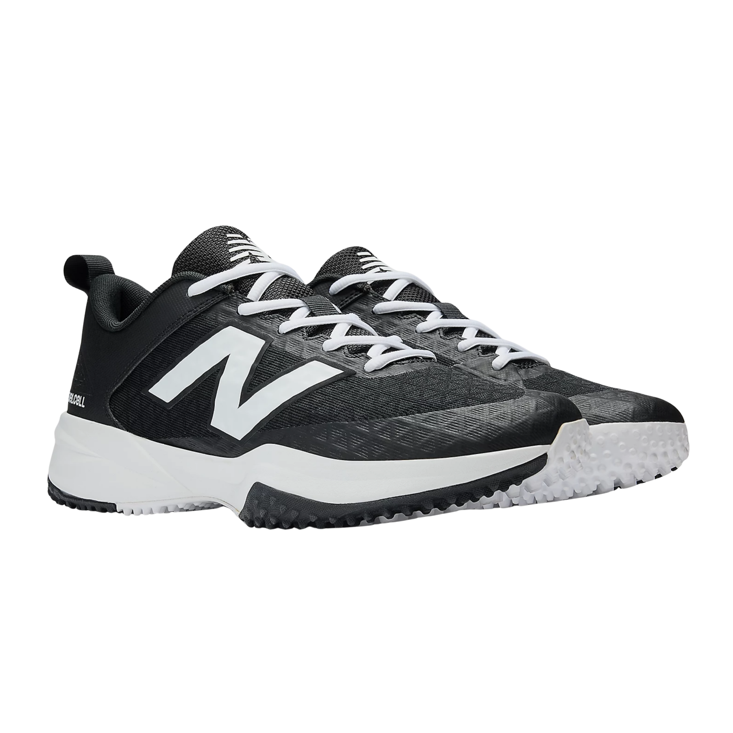 A photo of the New Balance FuelCell 4040 v8 Turf-Trainer Baseball Cleats in colour black and white.