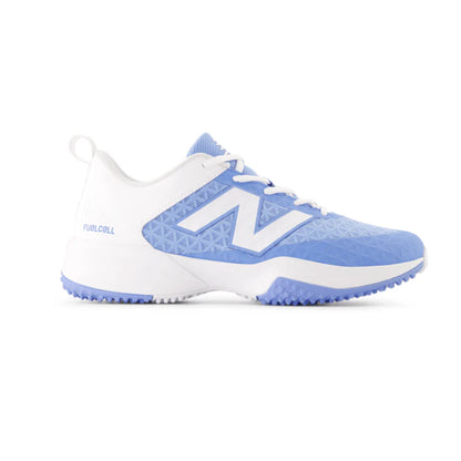 A photo of the New Balance FuelCell 4040 v8 Turf-Trainer Baseball Cleats in colour carolina blue and white.