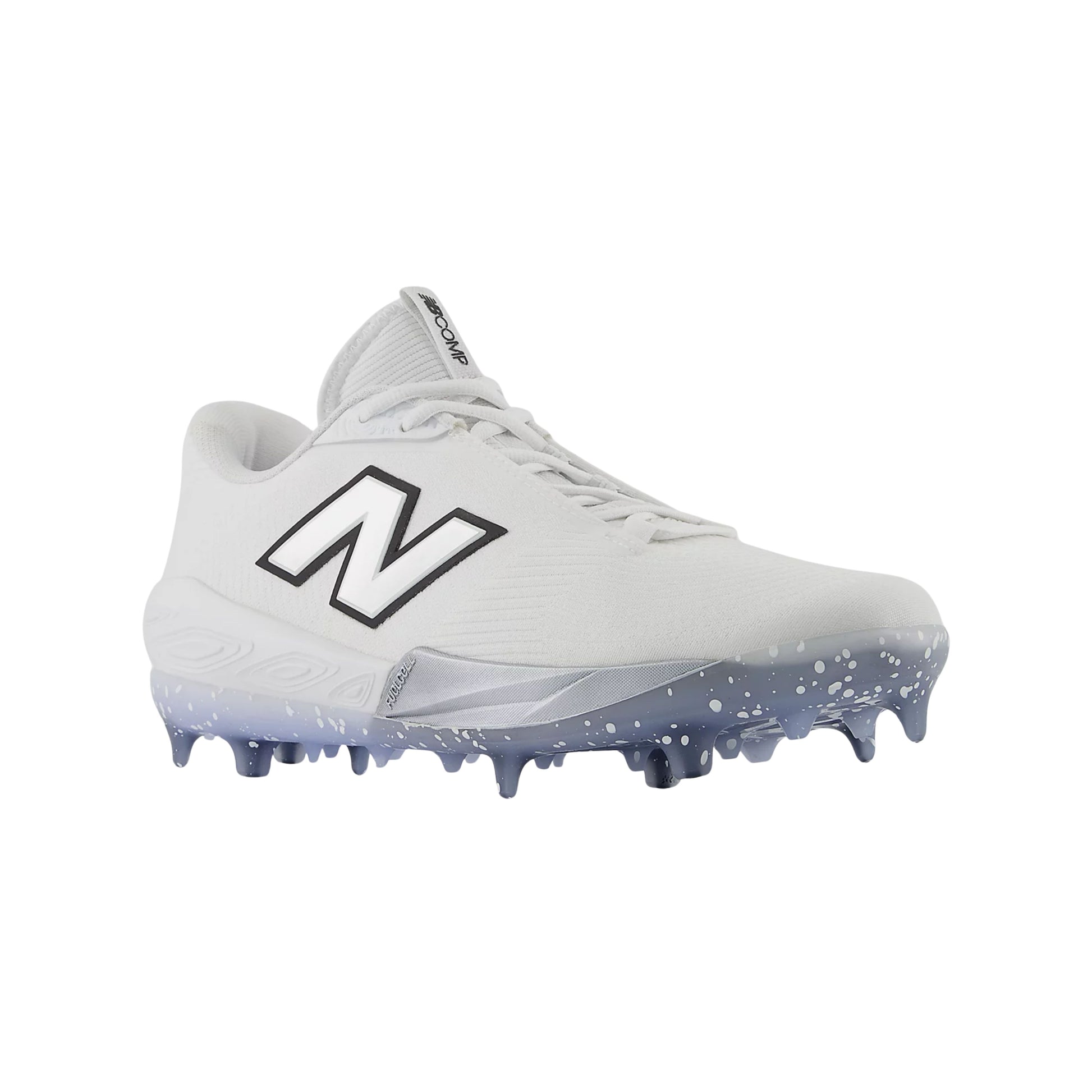 A photo of the New Balance FuelCell Compv4 Baseball Cleats in colour white.
