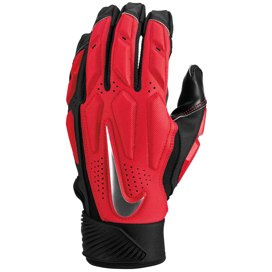 A photo of the Nike D-Tack 6.0 Football Gloves in colour Red and Black.
