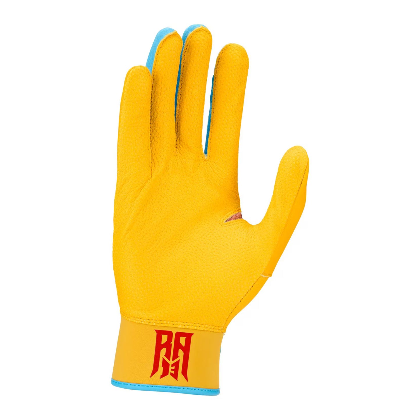 A photo of the Nike Alpha Elite 2.0 Acuna Batting Gloves in colour orange and teal.