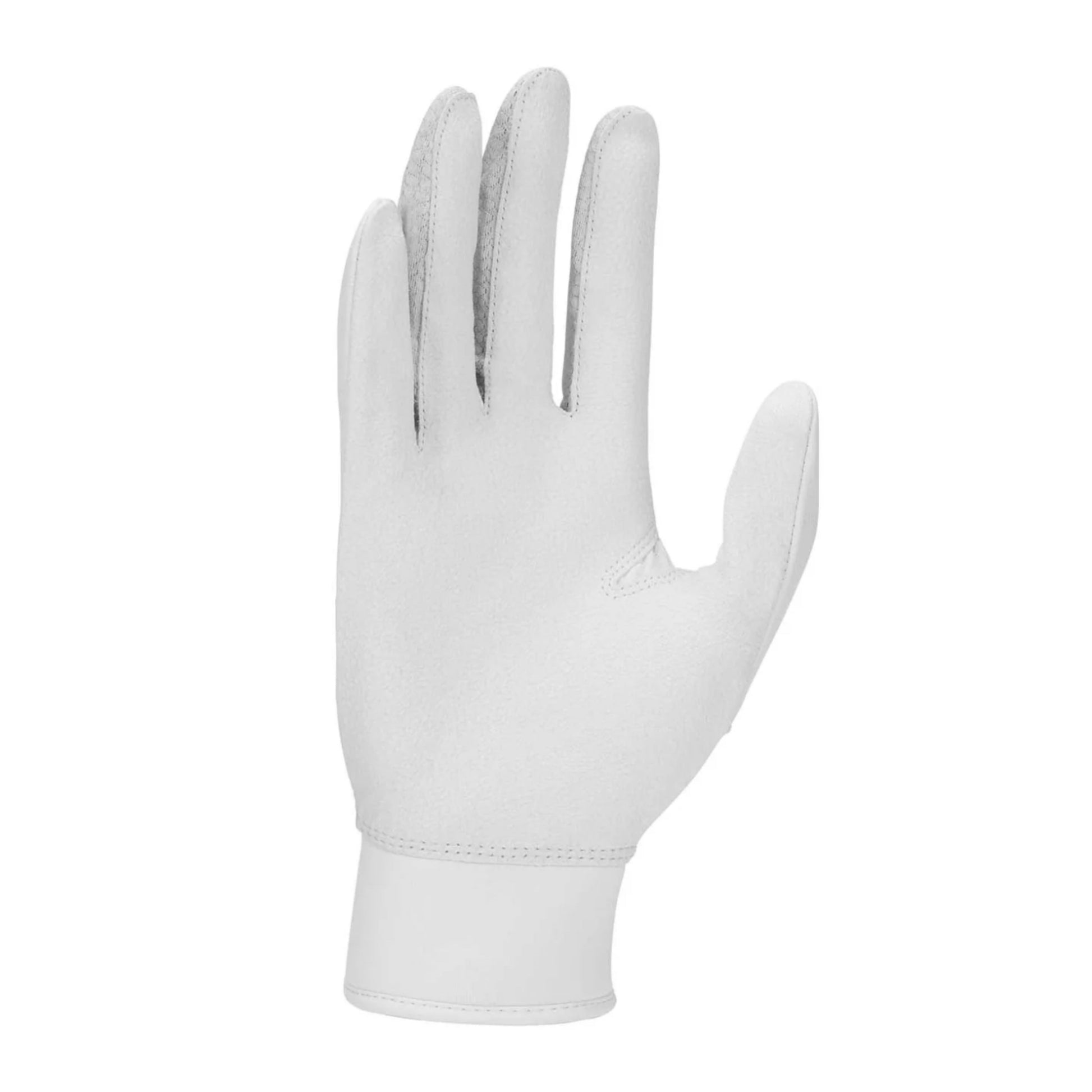 A photo of the Nike Alpha Elite 2.0 Batting Gloves in colour white and silver.