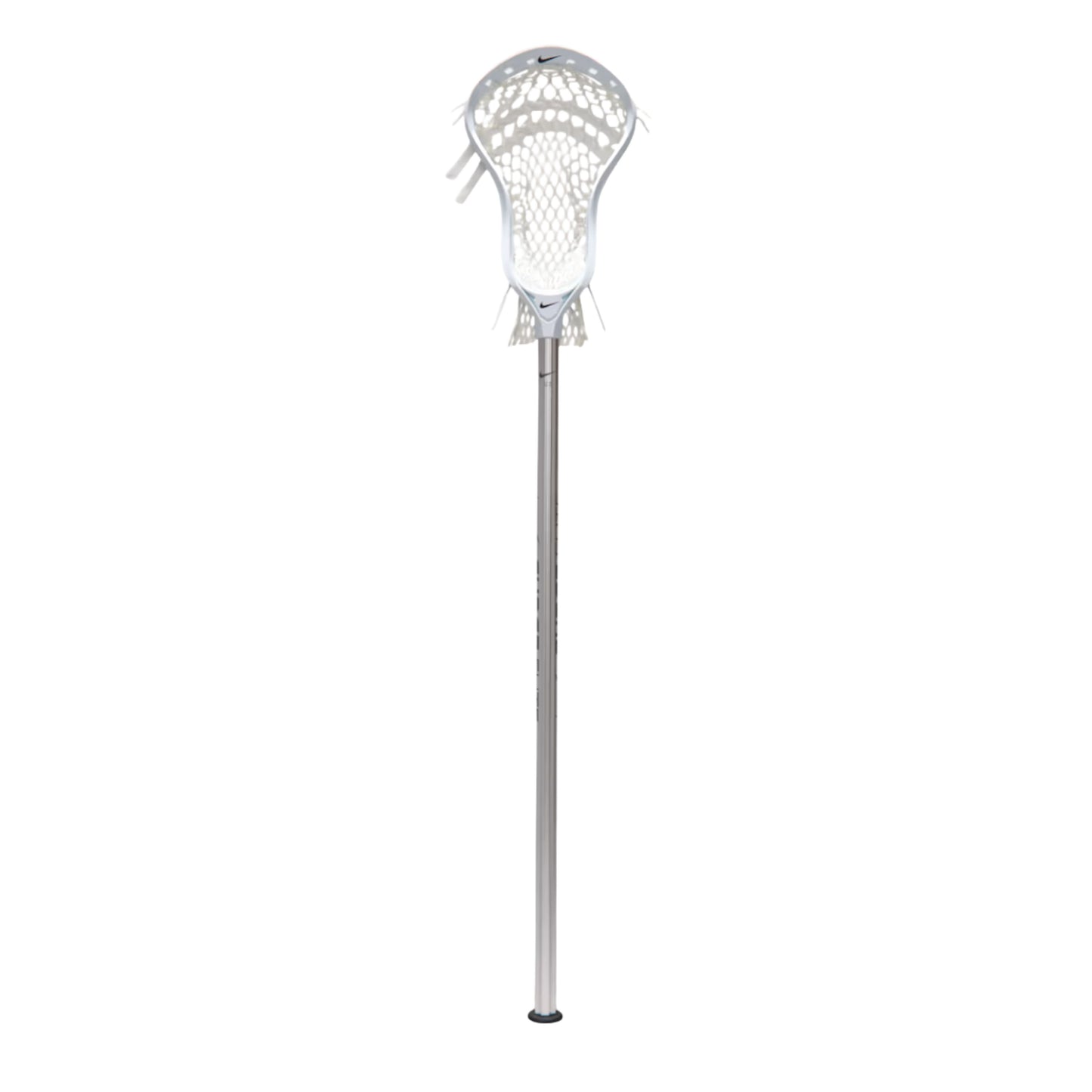 A photo of the Nike L4 A/M Men's Complete Lacrosse Stick in colour platinum and white.
