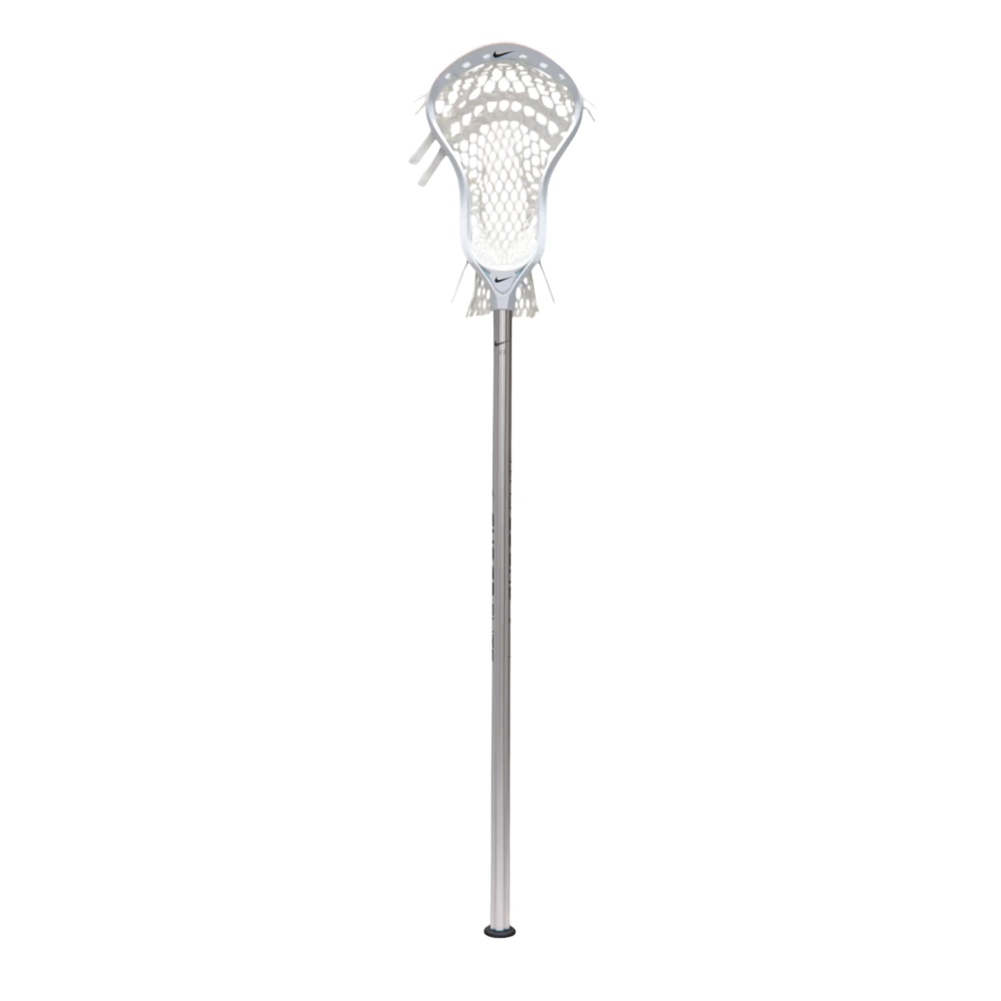 A photo of the Nike L4 A/M Men's Complete Lacrosse Stick in colour platinum and white.