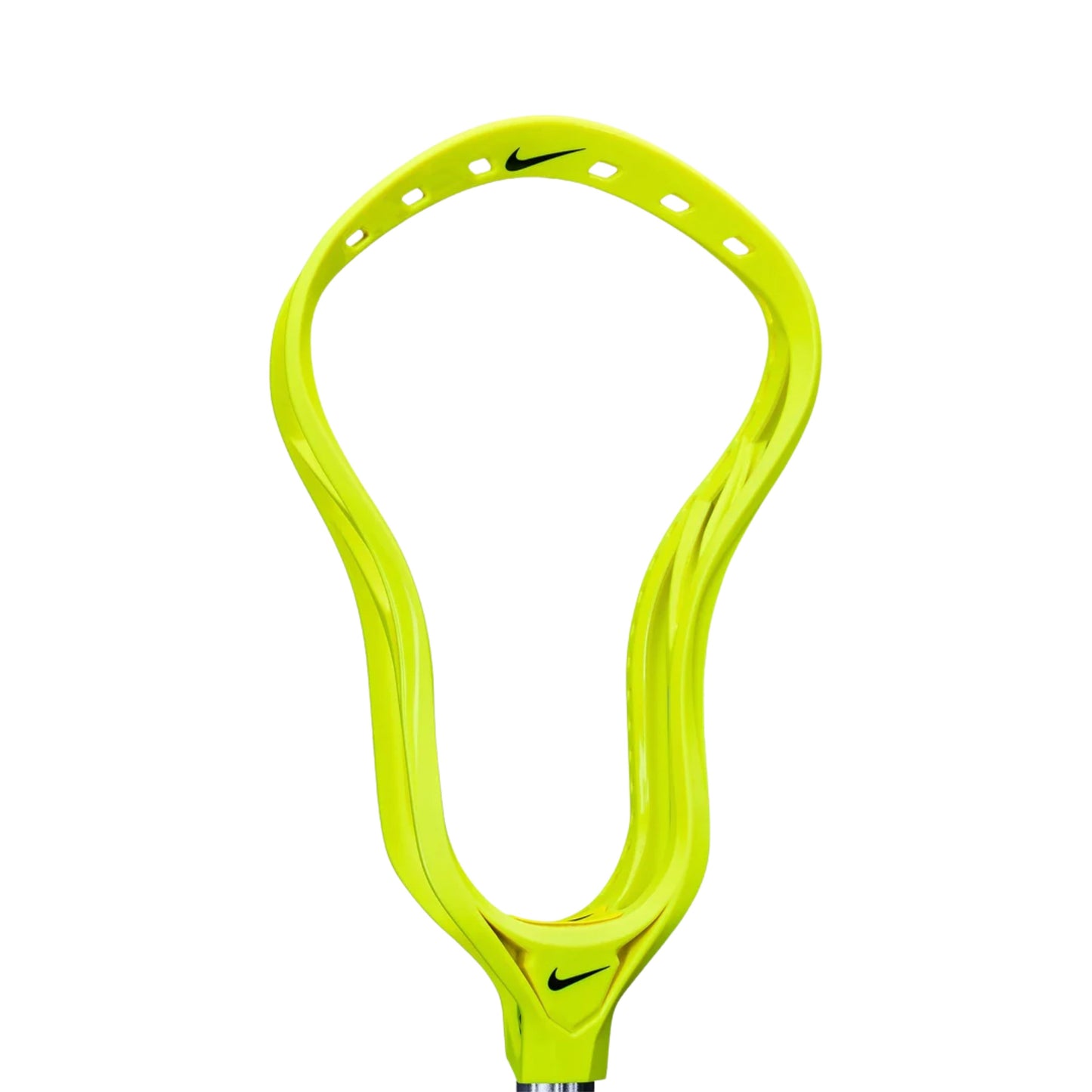 A photo of the Nike L4 Unstrung Lacrosse Head in colour electric yellow.