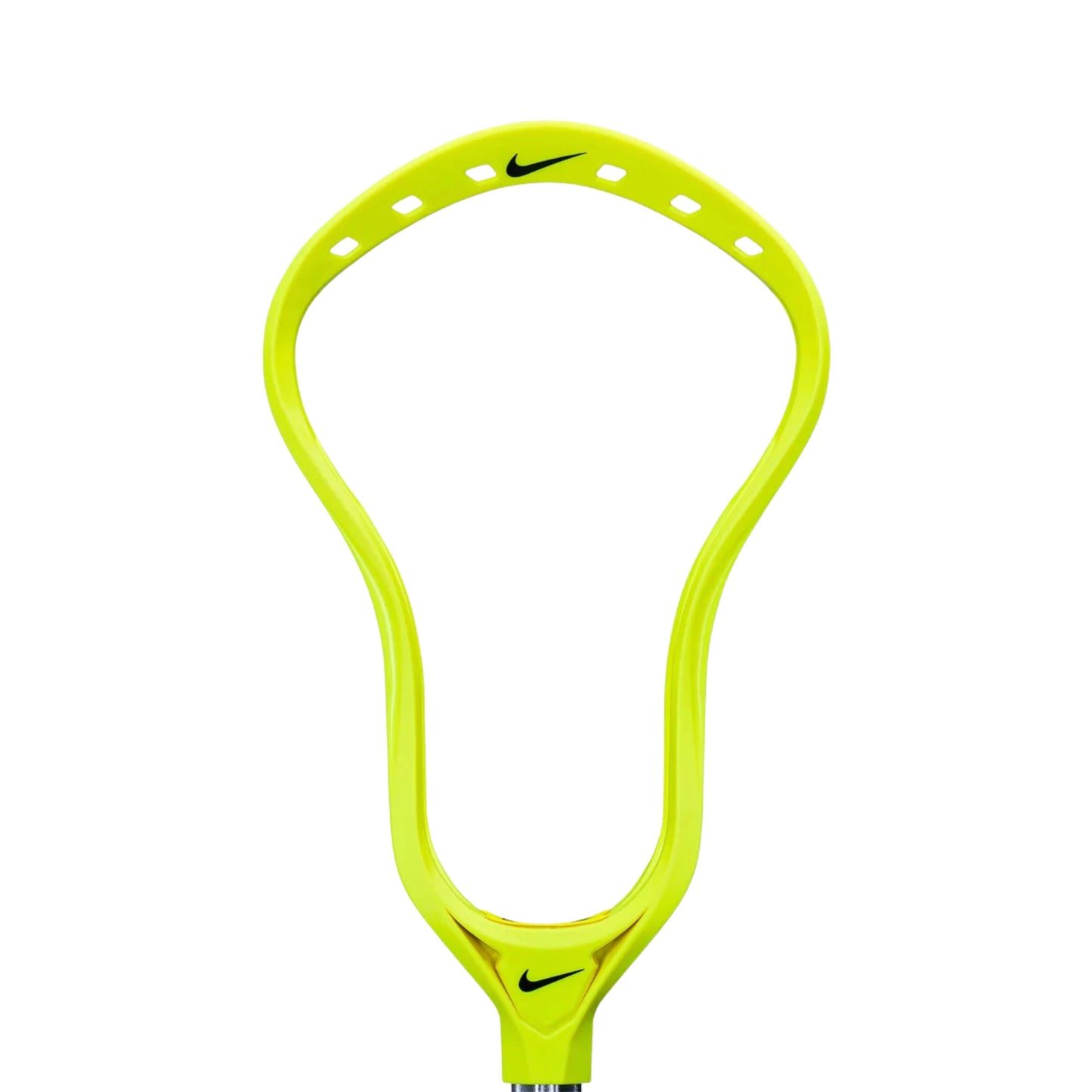 A photo of the Nike L4 Unstrung Lacrosse Head in colour electric yellow.