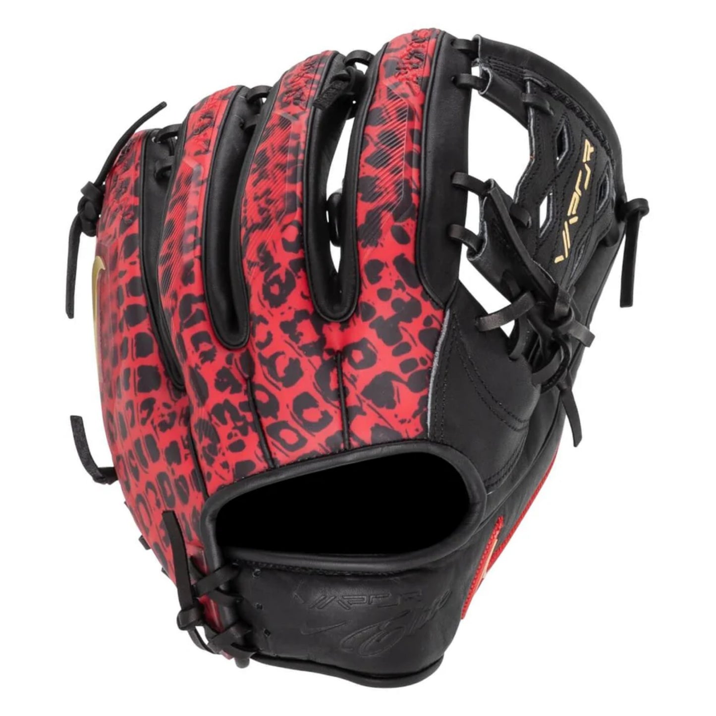 A photo of the Nike Vapor Elite 11.5" Baseball Glove in colour black and red.