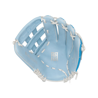 A photo of the Nike Vapor Elite Acuna H-web 12.75" Adult Baseball Gloves in colour blue and white.