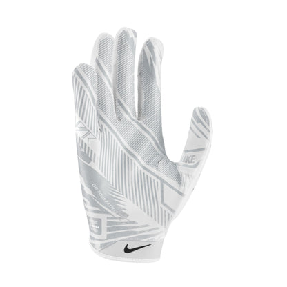 A photo of the Nike Vapor Jet 9.0 Energy Series Football Gloves in colour white and platinum.