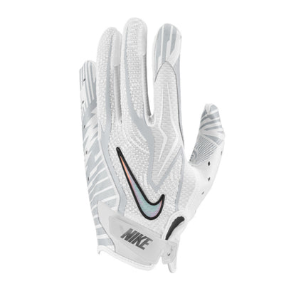 A photo of the Nike Vapor Jet 9.0 Energy Series Football Gloves in colour white and platinum.