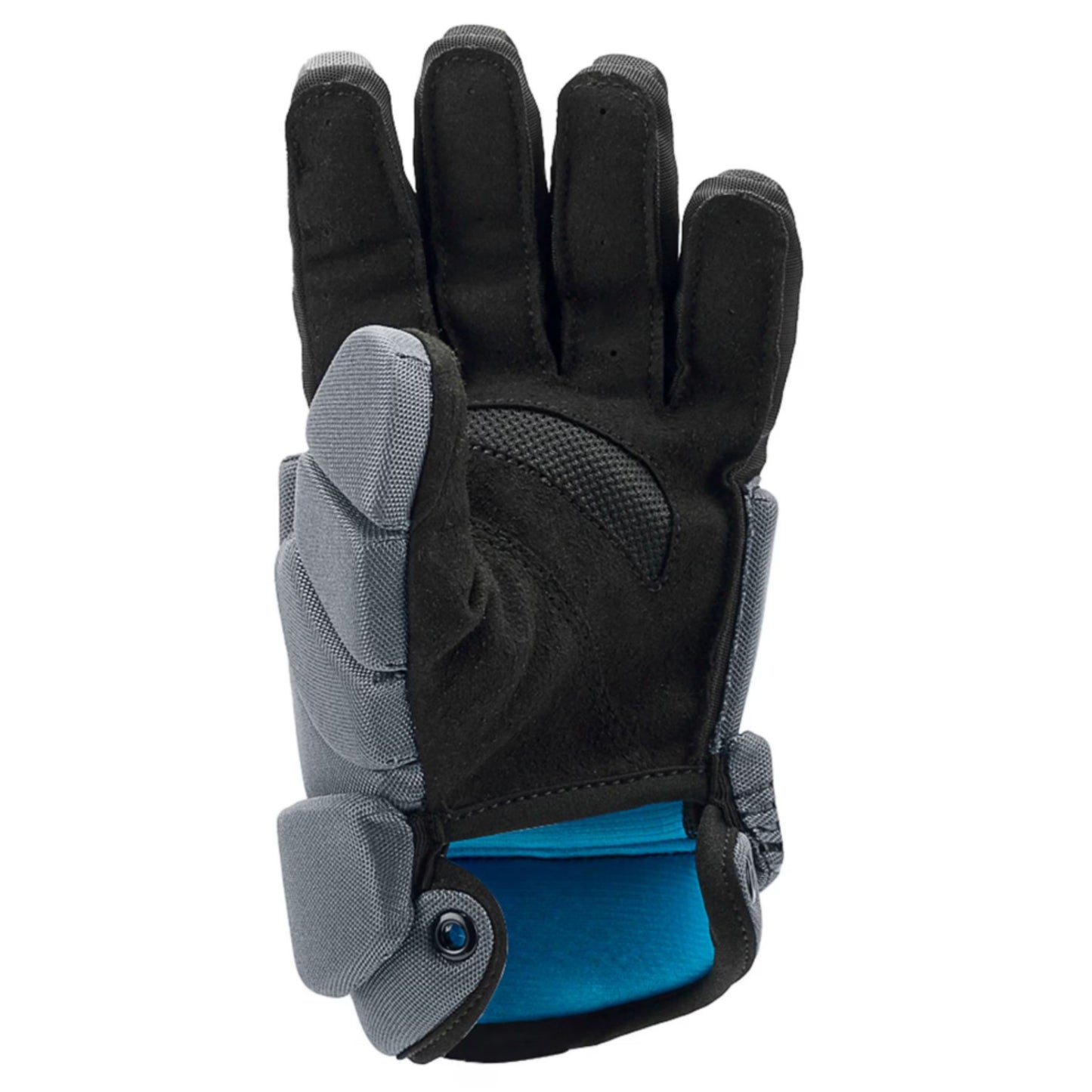 A photo of the Nike Vapor LT Youth Lacrosse Gloves in colour grey and black with a white Nike check.