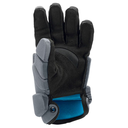 A photo of the Nike Vapor LT Youth Lacrosse Gloves in colour grey and black with a white Nike check.