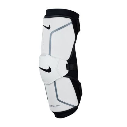 A photo of the Nike Vapor Select 2.0 Men's Lacrosse Arm Guards in colour white and black.