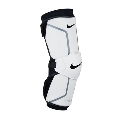 A photo of the Nike Vapor Select 2.0 Men's Lacrosse Arm Guards in colour white and black.