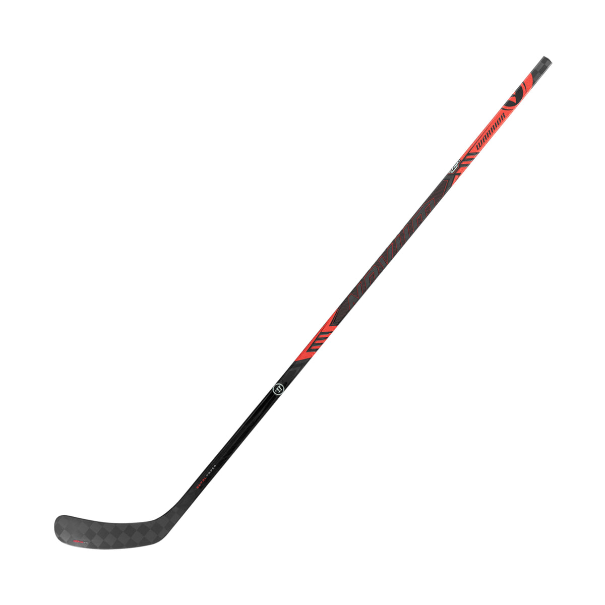 A photo of the Warrior Novium 3 Pro Hockey Stick in colour black and red.