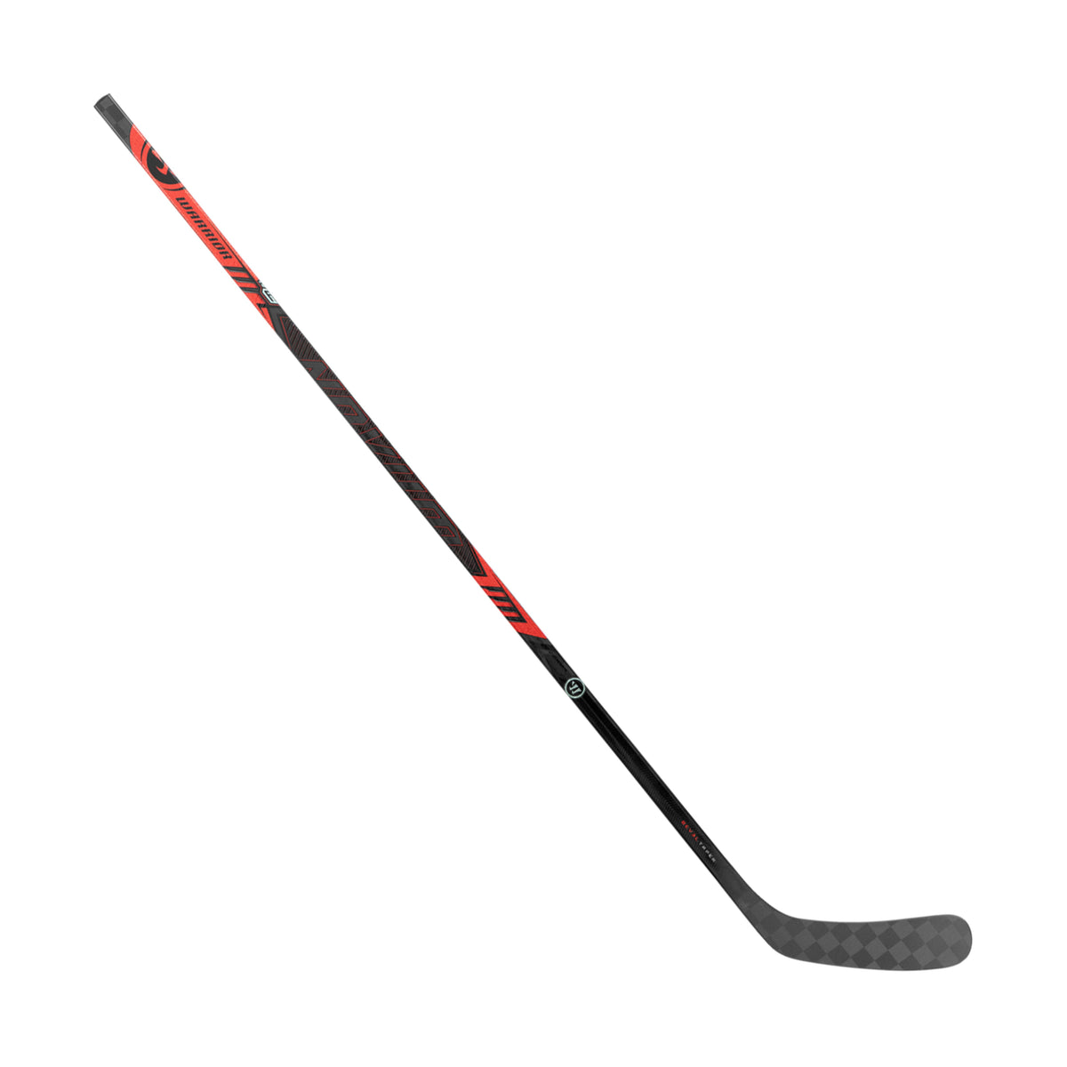 A photo of the Warrior Novium 3 Pro Hockey Stick in colour black and red.