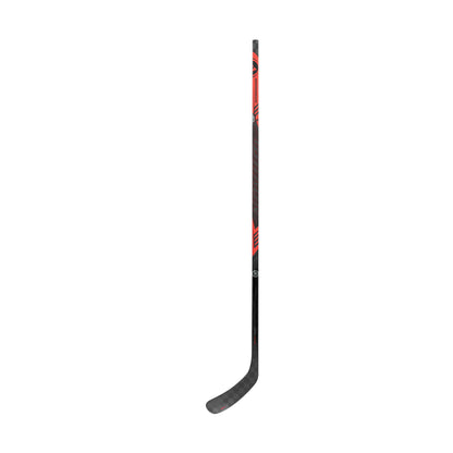 A photo of the Warrior Novium 3 Pro Hockey Stick in colour black and red.