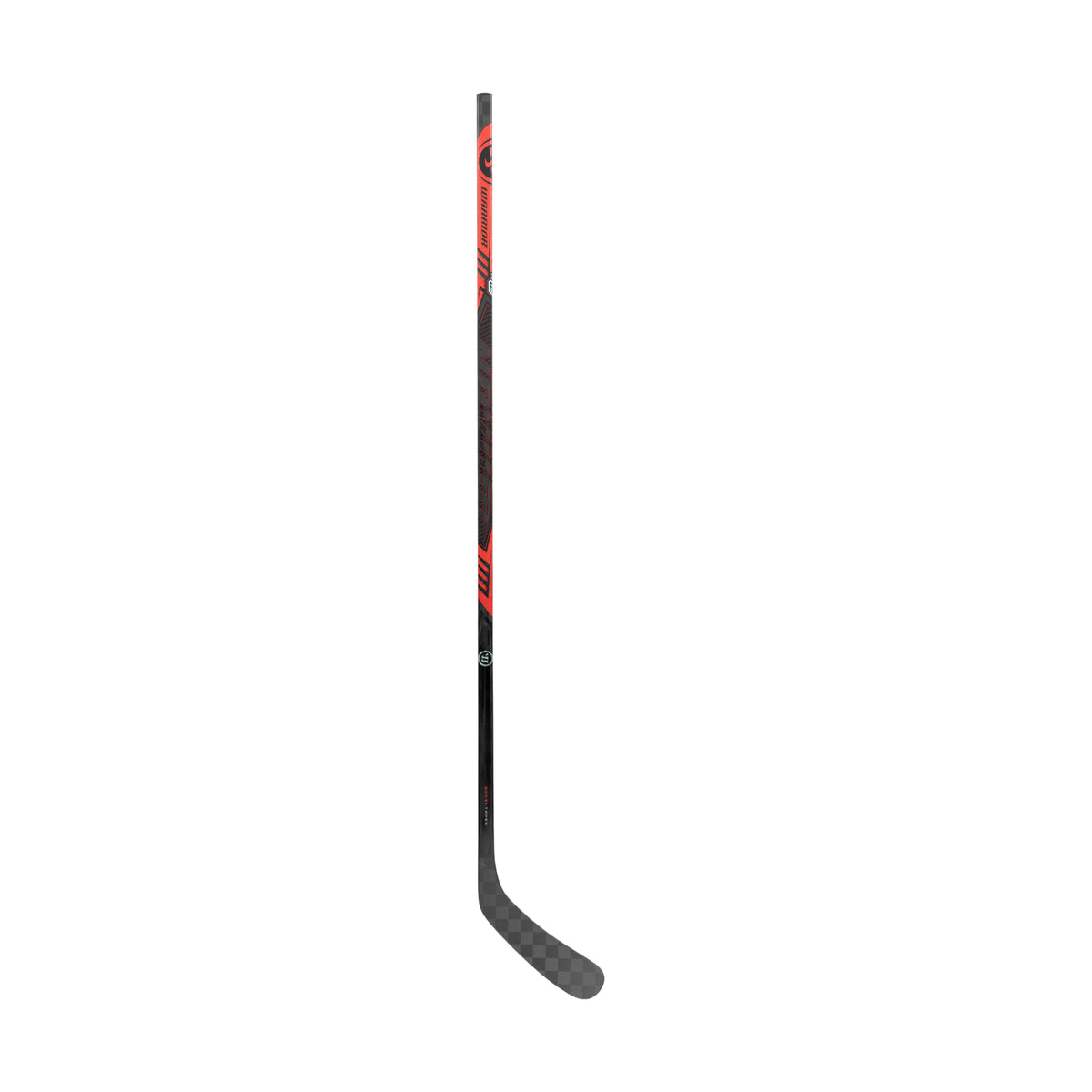A photo of the Warrior Novium 3 Pro Hockey Stick in colour black and red.