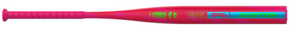 A photo of the Easton Tantrum Balanced 13" 1-Piece Slo-Pitch Softball Bat (2026) in colour red with green and blue text.