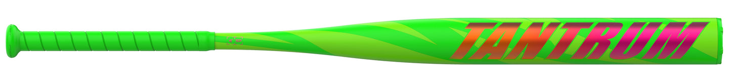 A photo of the Easton Tantrum Balanced 12.75" 1-Piece Slo-Pitch Softball Bat (2026) in colour green with red text.