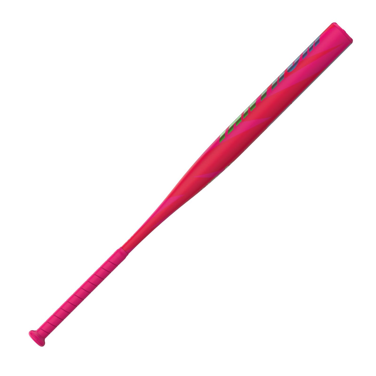 A photo of the Easton Tantrum Balanced 13" 1-Piece Slo-Pitch Softball Bat (2026) in colour red with green and blue text.