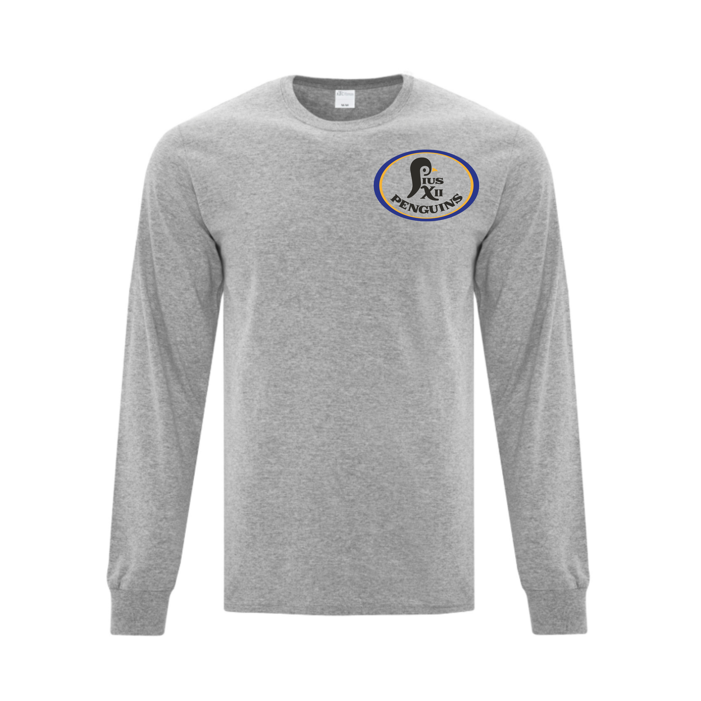 A photo of the Pius XII Catholic Elementary School Penguins in colour grey.